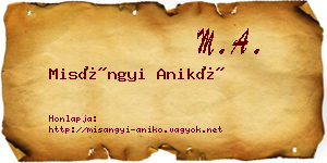 Misángyi Anikó névjegykártya